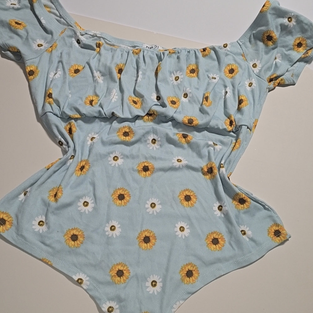 Rue21 Light Blue Sunflower Mini Dress